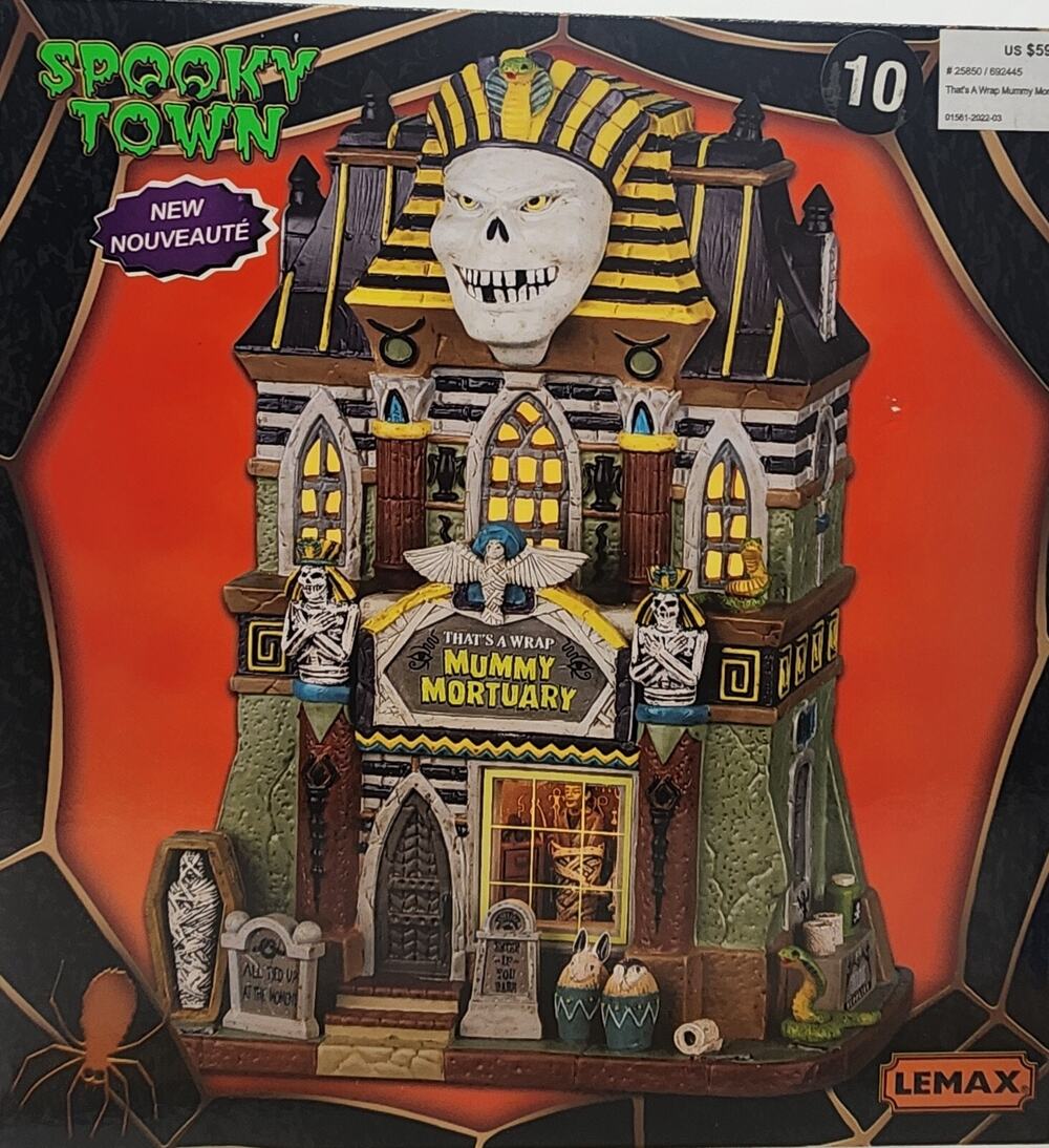 Lemax Spooky Town 2022 That's A Wrap Mummy Mortuary # 25850 Egyptian Mummies